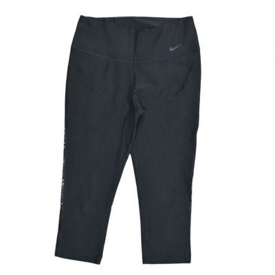 Nike Dri Fit Black Capri Skinny Leggings Polyester Size S Solid Pull On Workout